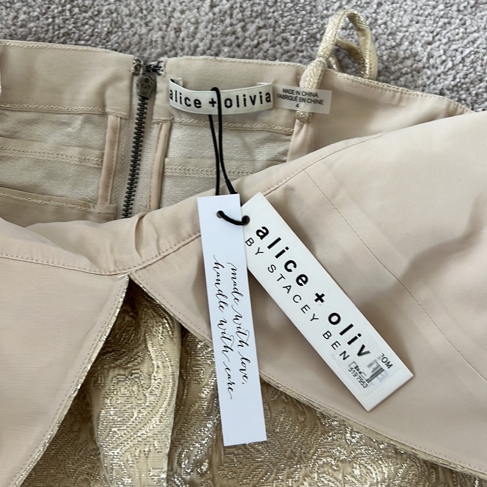 Alice & Olivia Foley Curved Waist Party A-Line Dress, Size 4 - Picture 10 of 15